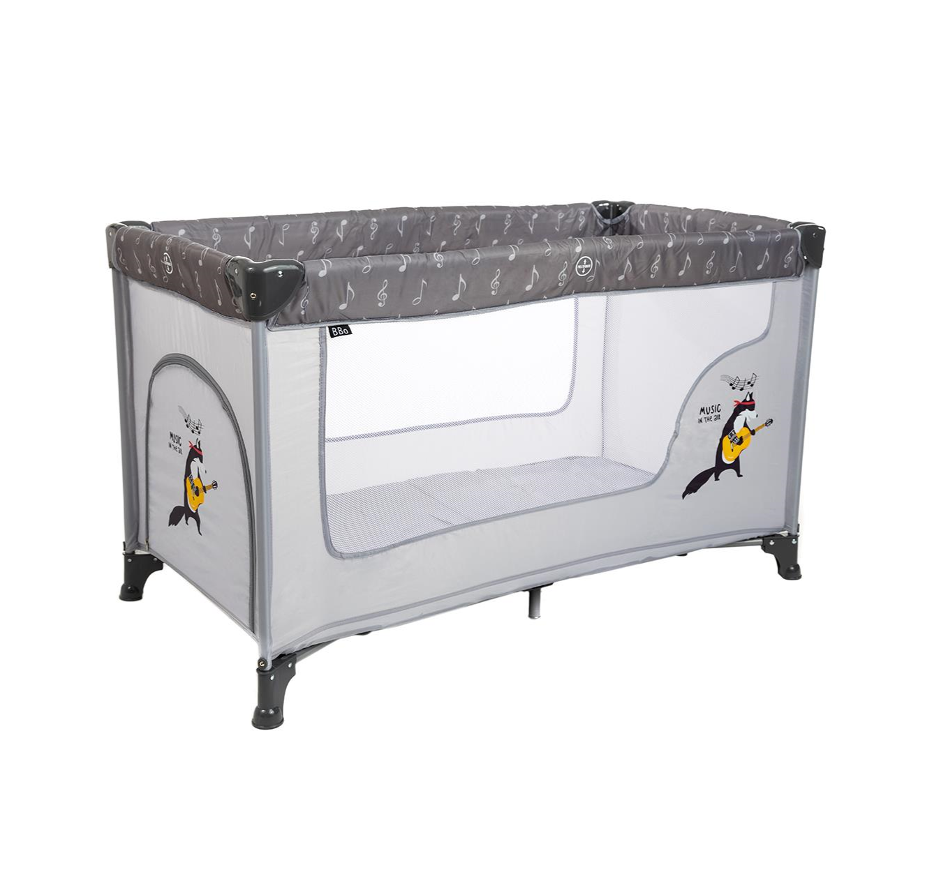 BBO Dream&Play Prenosivi krevetac za bebe 1 nivo- Grey