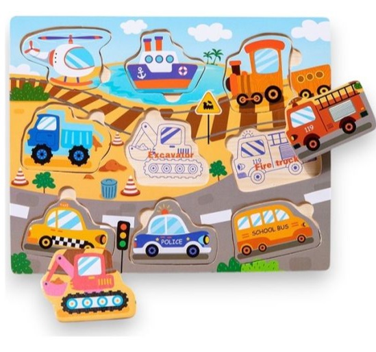 BBO Drvena igračka za decu puzzle  Vozila