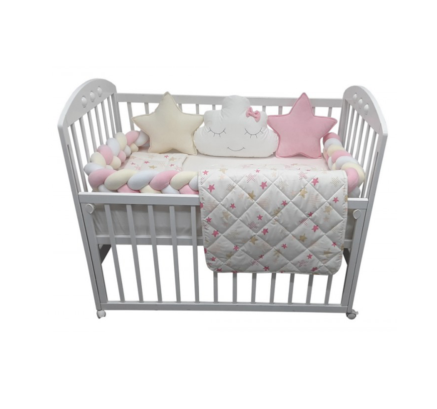 Textil Bambino komplet posteljina za krevetac za bebe-Pink