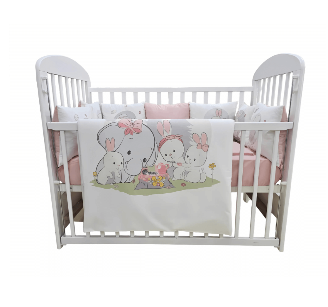 Fim baby Vesela Družina komplet posteljina za krevetac za bebe-Pink