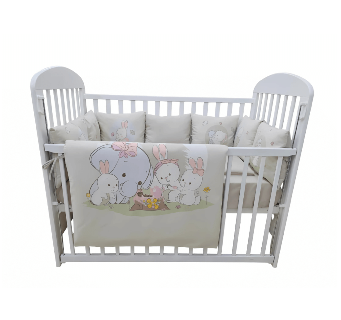 Fim baby Vesela Družina komplet posteljina za krevetac za bebe-Bež