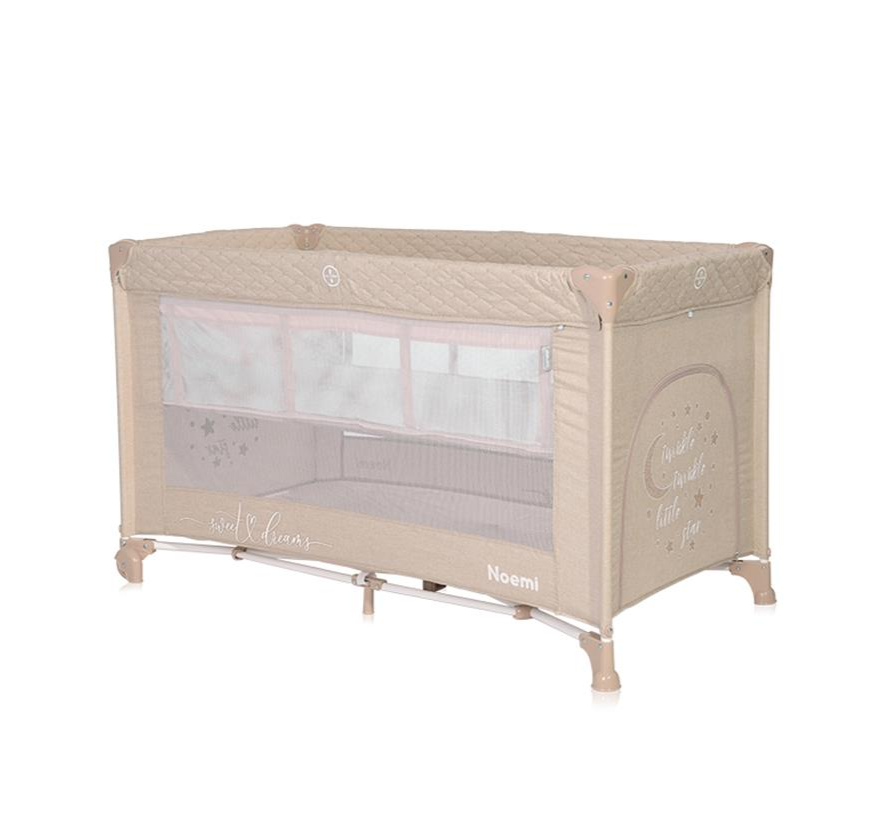 Lorelli Noemi prenosivi krevetac za bebe 2 nivoa-Fog Beige Star