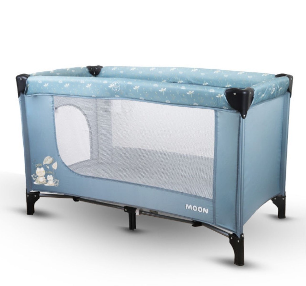Jungle Moon Prenosivi krevetac za bebe  2 nivoa Blue 2jpg Happy kids