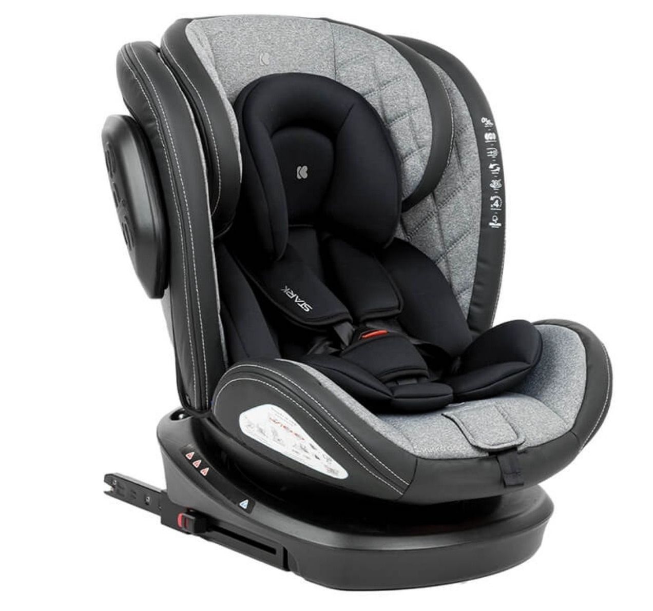 Kikka Boo Stark auto sedište za bebe Isofix 0-36kg-Light Grey