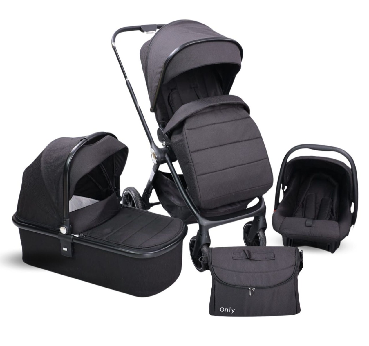 Only Alfa Premium kolica za bebe 3u1 Crna