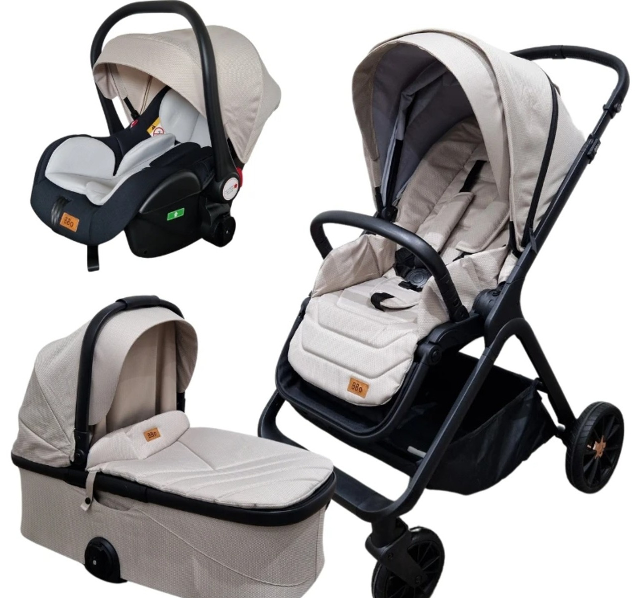 BBO MamaMia kolica za bebe 3u1-Beige