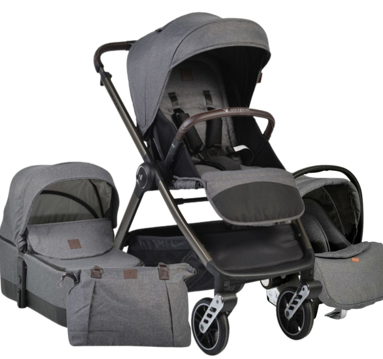 Cangaro Macan kolica za bebe 3u1 sa i-size auto sedistem-grey-jpg-Happy kids
