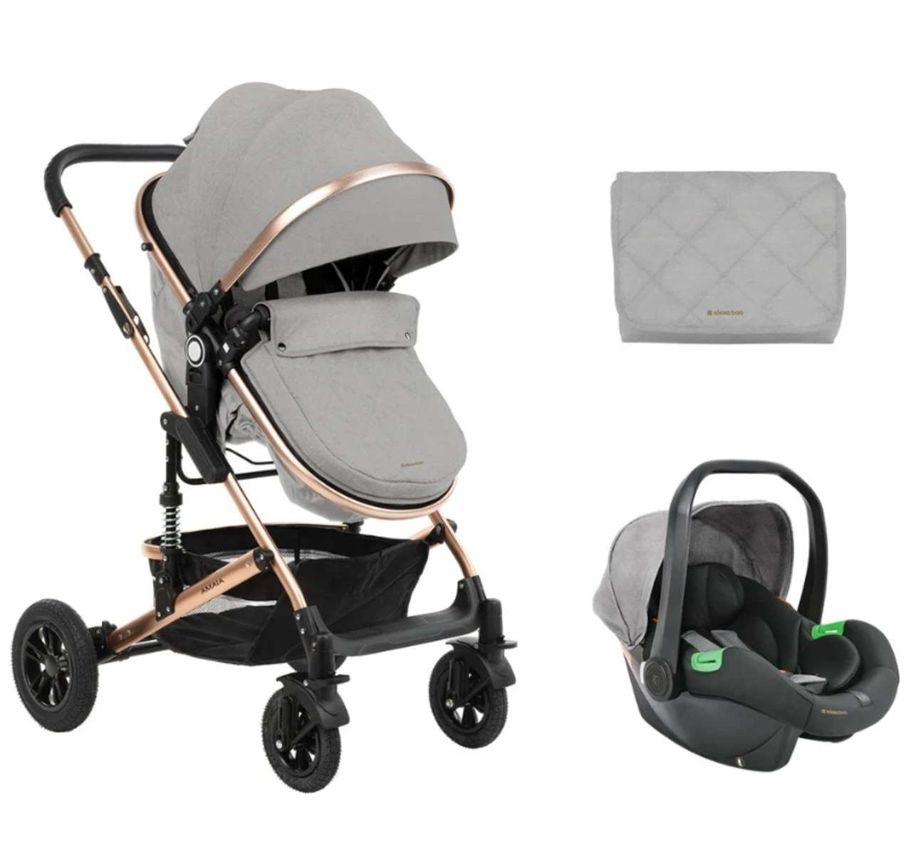 Kikka Boo Amaia Premium kolica za bebe 3u1 Light Grey