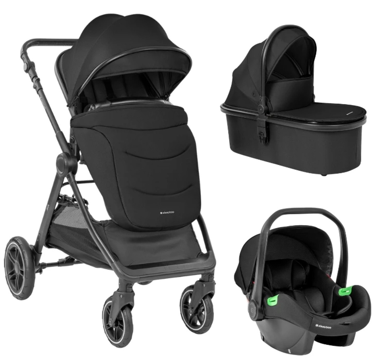 Kikka boo Ava kolica za bebe 3u1 0m+ Black