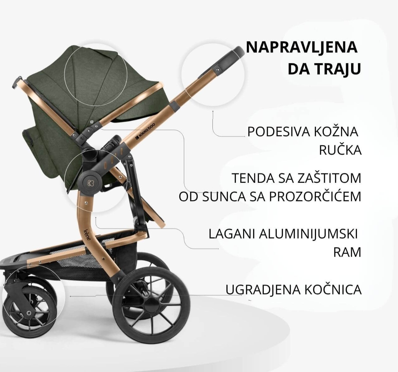 Kikka Boo Irene Premium kolica za bebe 3u1