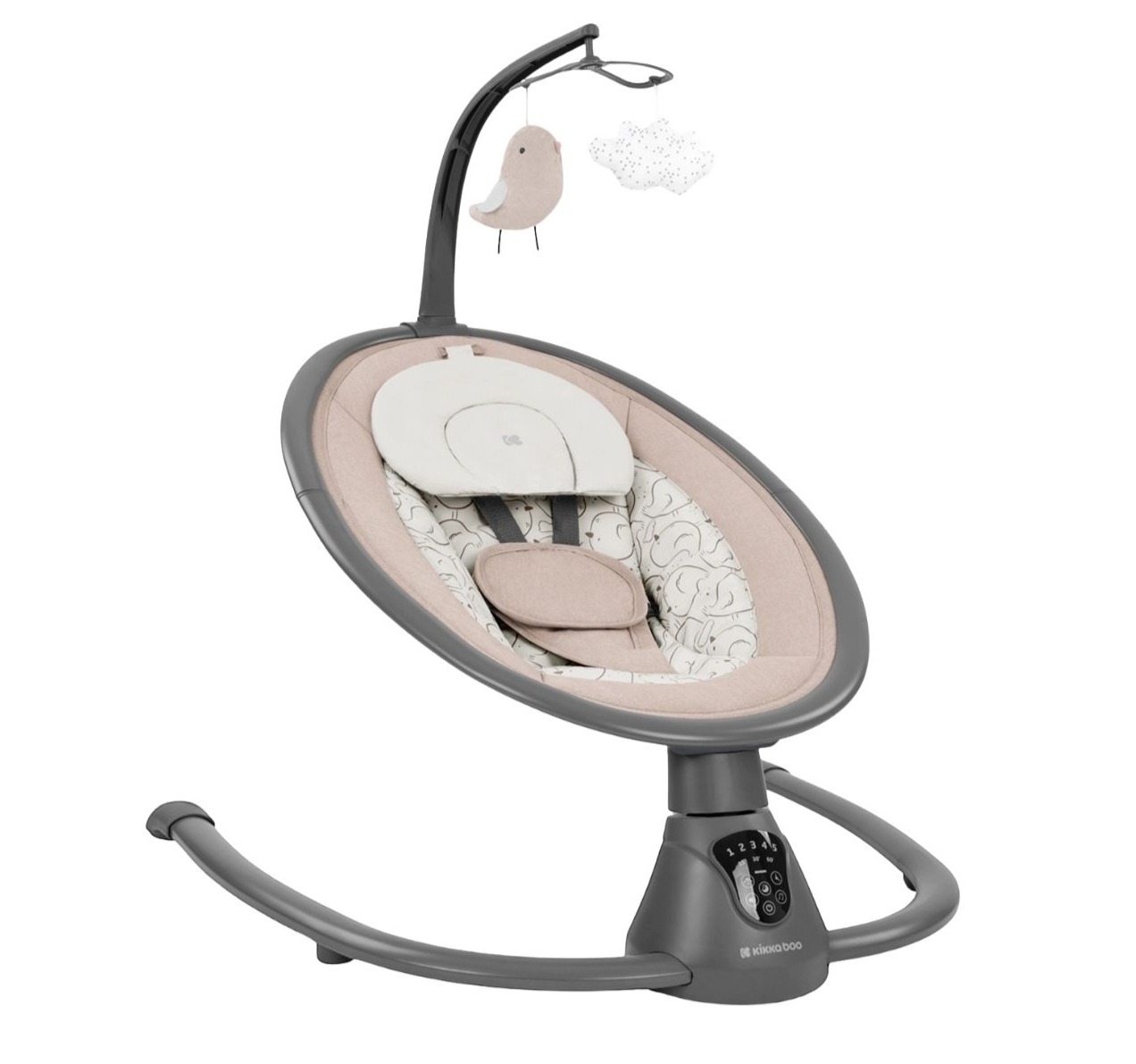 elektricna ljuljaska za bebe Kikka Boo Twiddle od 0 do 9kg Beige Happy kids