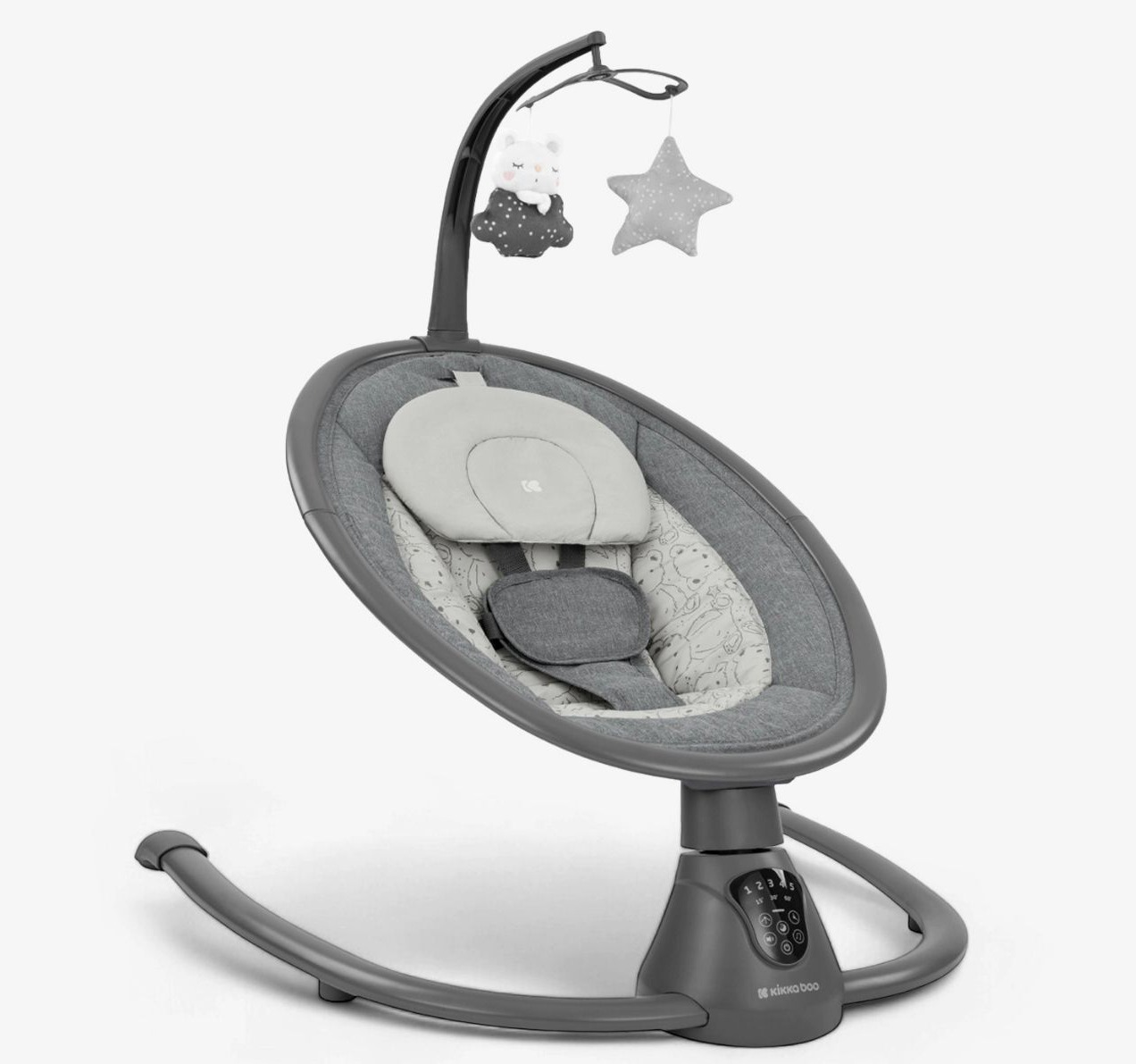 Kikka Boo Twiddle električna ljuljaška za bebe Grey 0-9kg