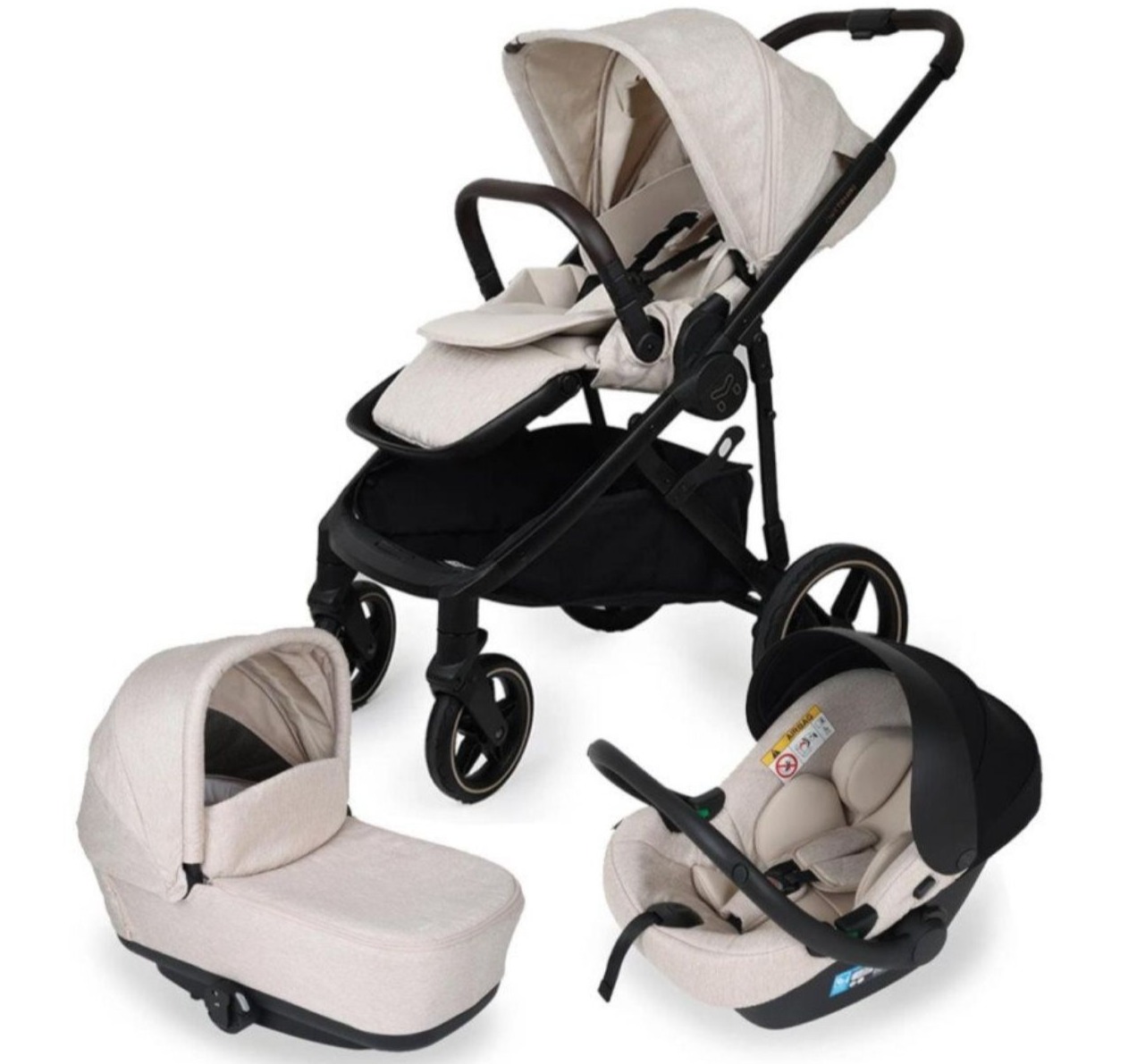 Jungle Motto Luxe Kolica za bebe 3u1 sa crnim ramom