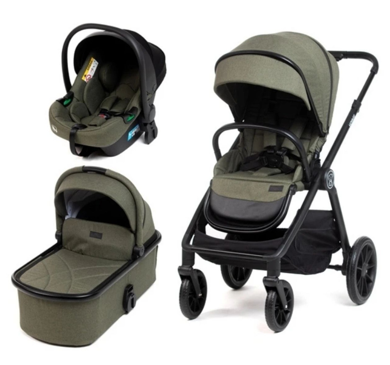 kolica za bebe 3u1 BBO Voyage Moss Green jpg1 Happy kids