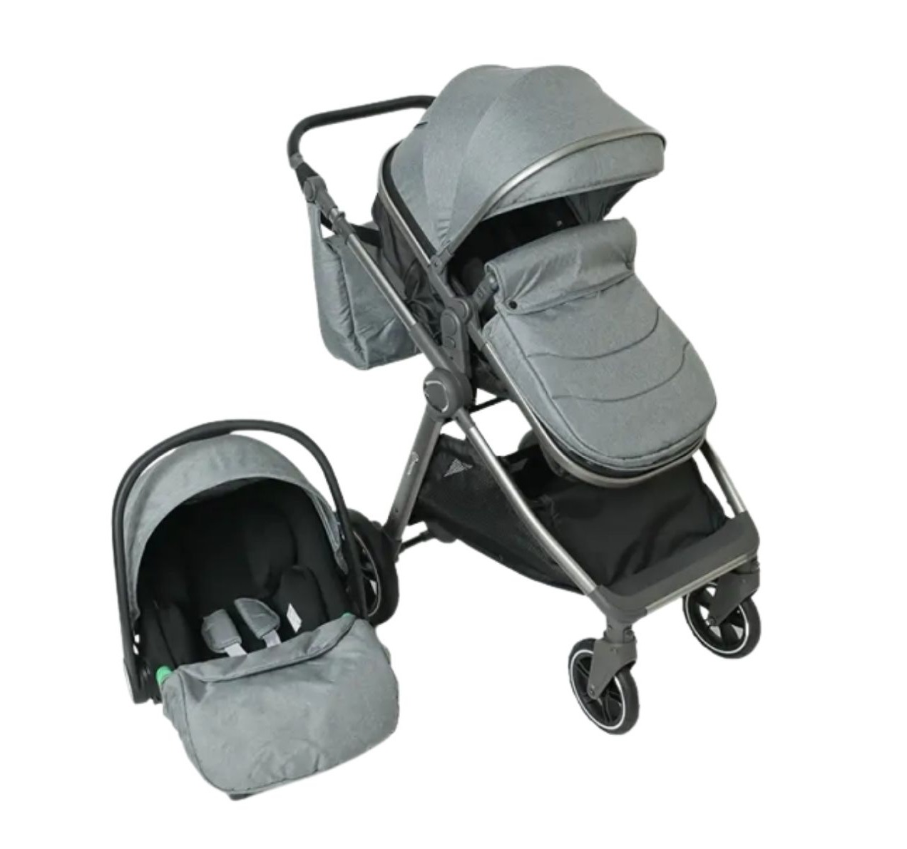 Nou Nou X1 Kolica za bebe 3u1 sa i-Size auto sedištem-Grey