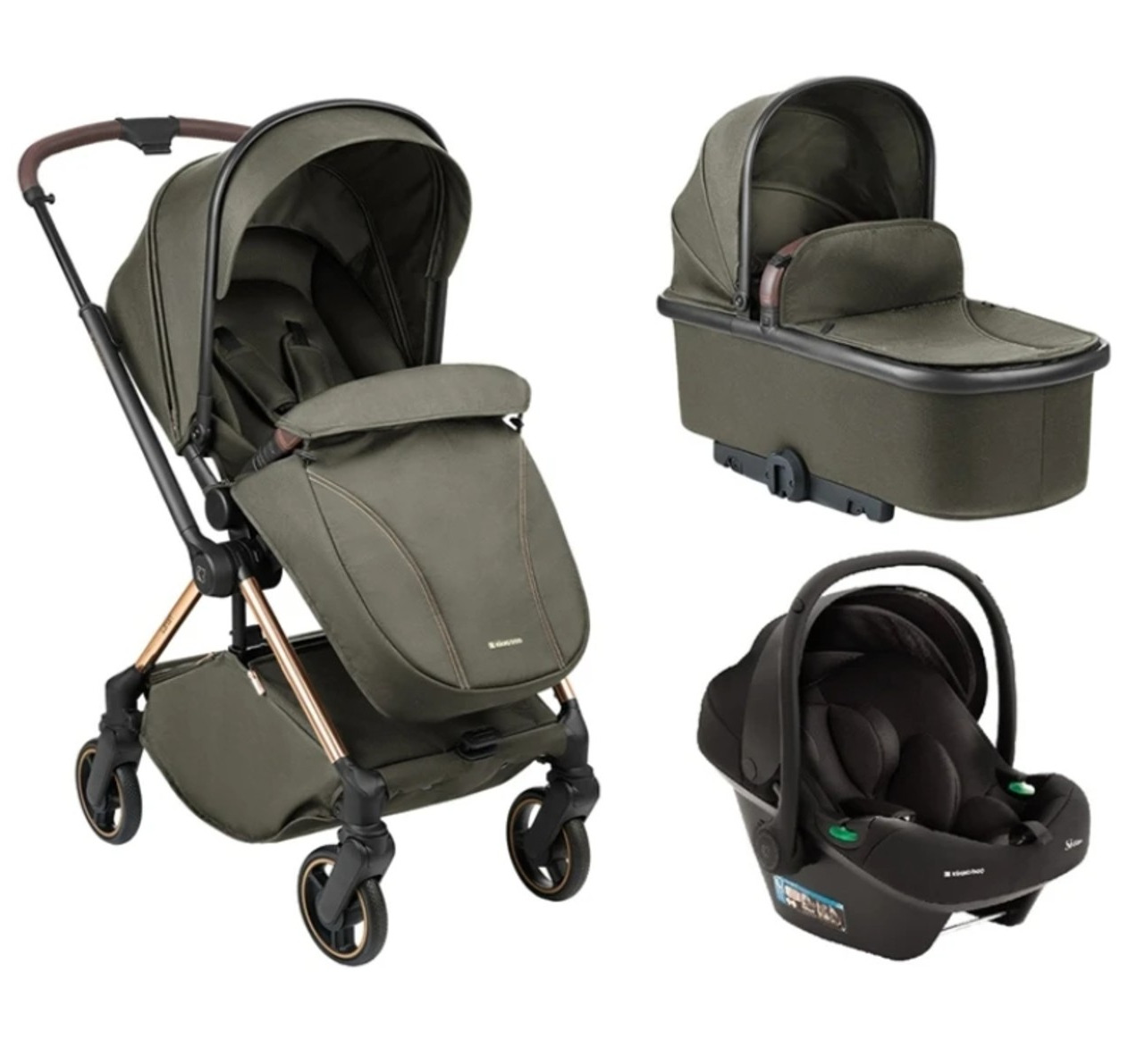 Kikka Boo Lanah Kolica za bebe 3u1 Army Green 0m+