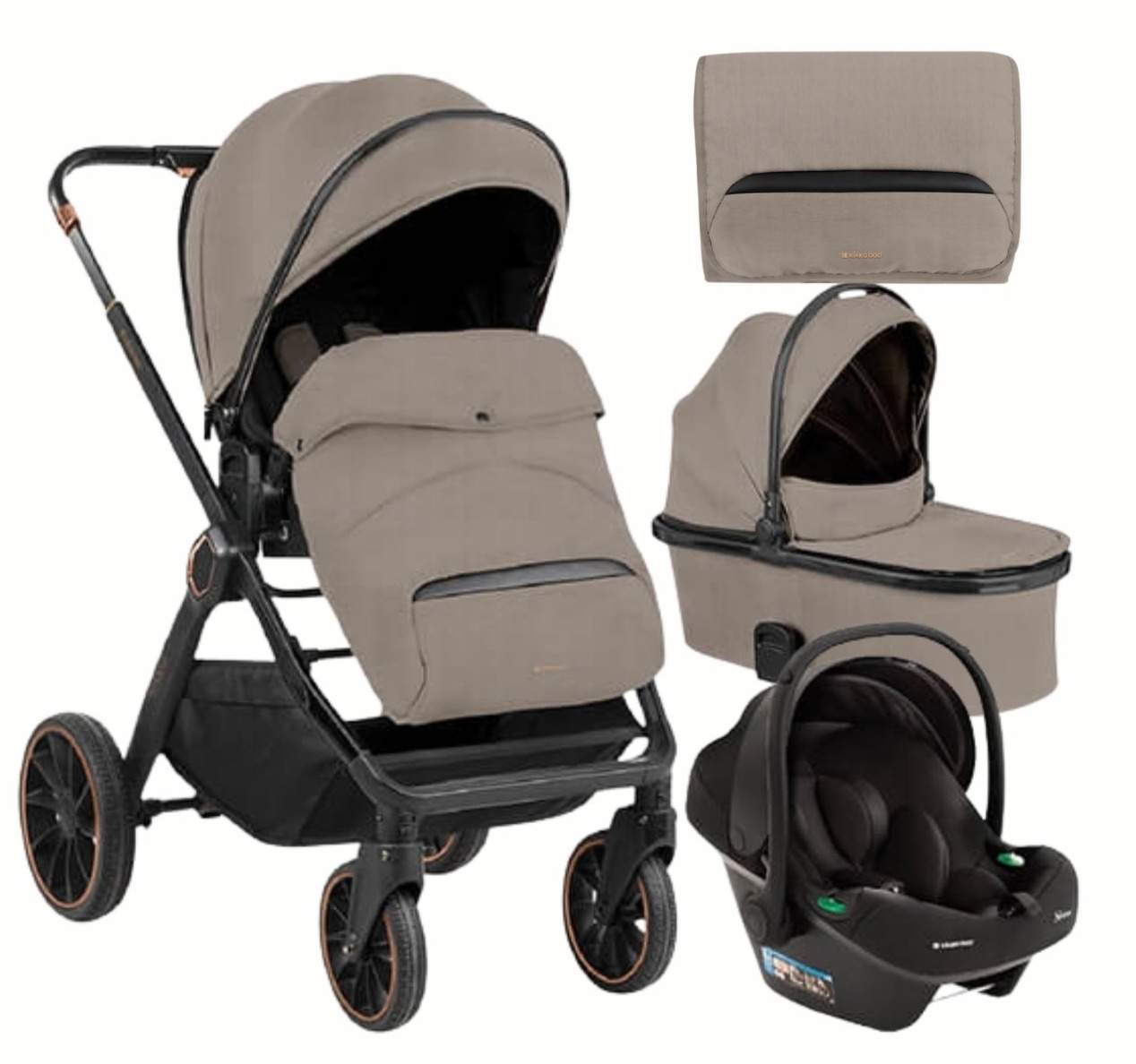 Kikka Boo Tiffany Kolica za bebe I-Prime I-Size 3u1 Beige