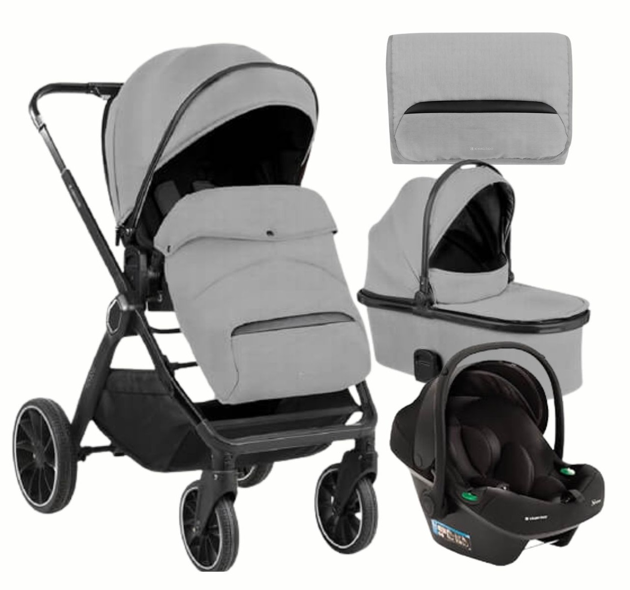 Kikka Boo Tiffany Kolica za bebe I-Prime I-Size 3u1 Light Grey