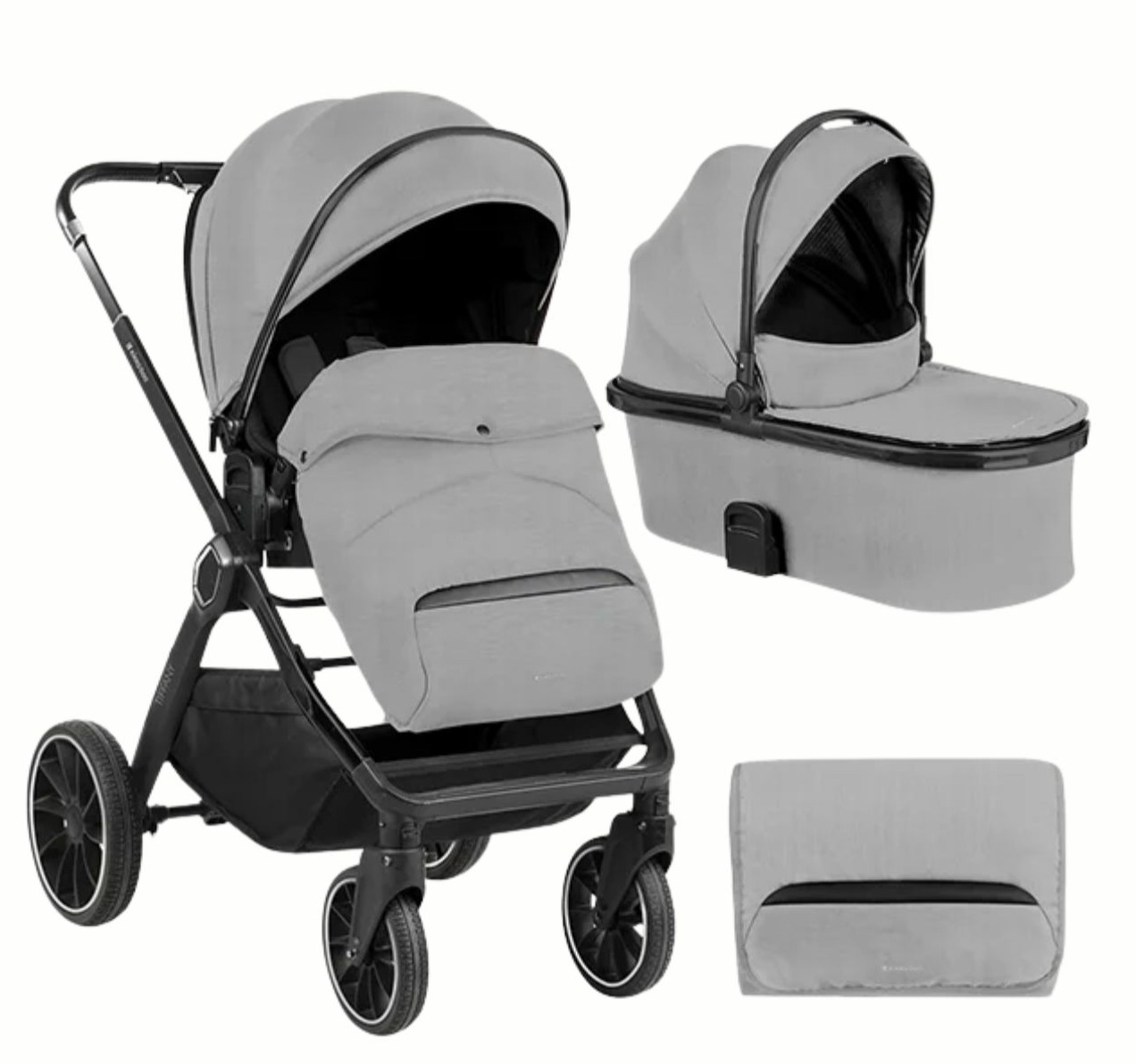 Kikka Boo Tiffany Kolica za bebe 2u1 set sa tvrdom korpom Light Grey