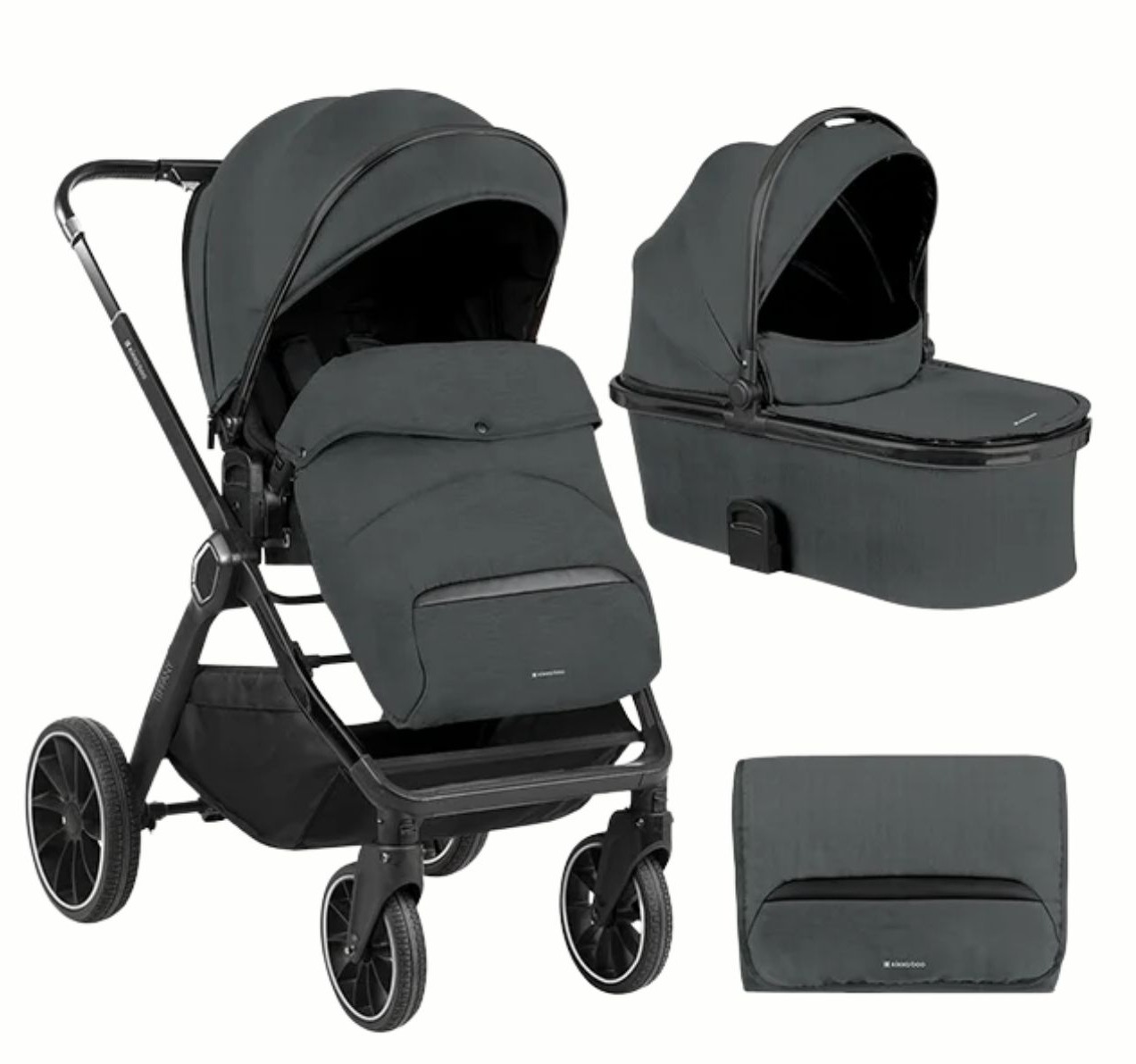 Kikka Boo Tiffany Kolica za bebe 2u1 set sa tvrdom korpom Dark Grey