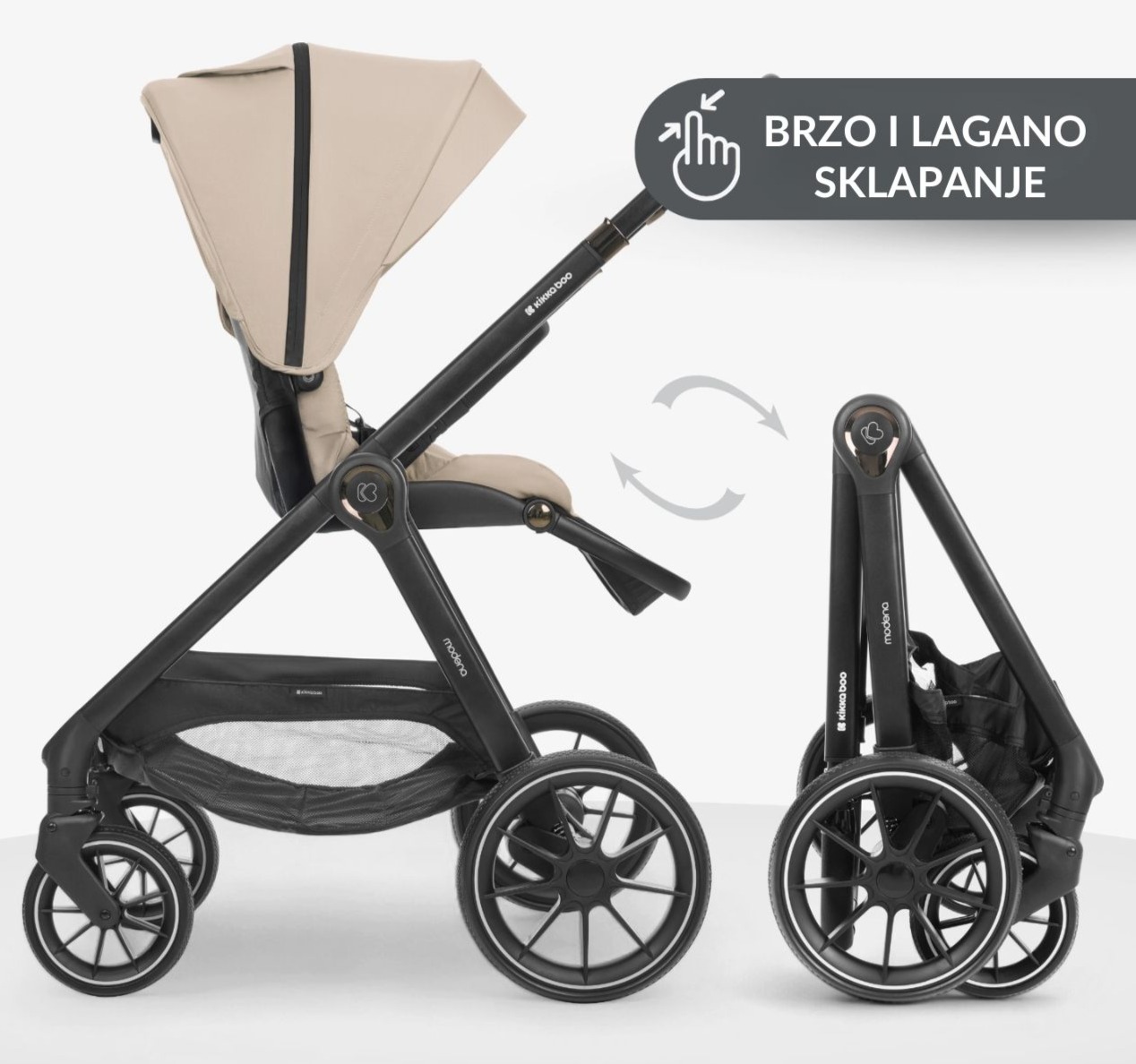 kolica za bebe sistem 3u1 lagano sklapanje u kofer kikka boo Modena jpg9