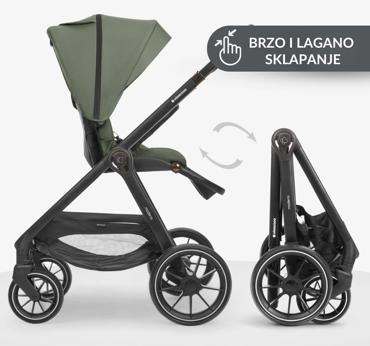 Kikka Boo Modena Kolica za bebe 3u1 set sa I-Size auto sedištem i tvrdom korpom