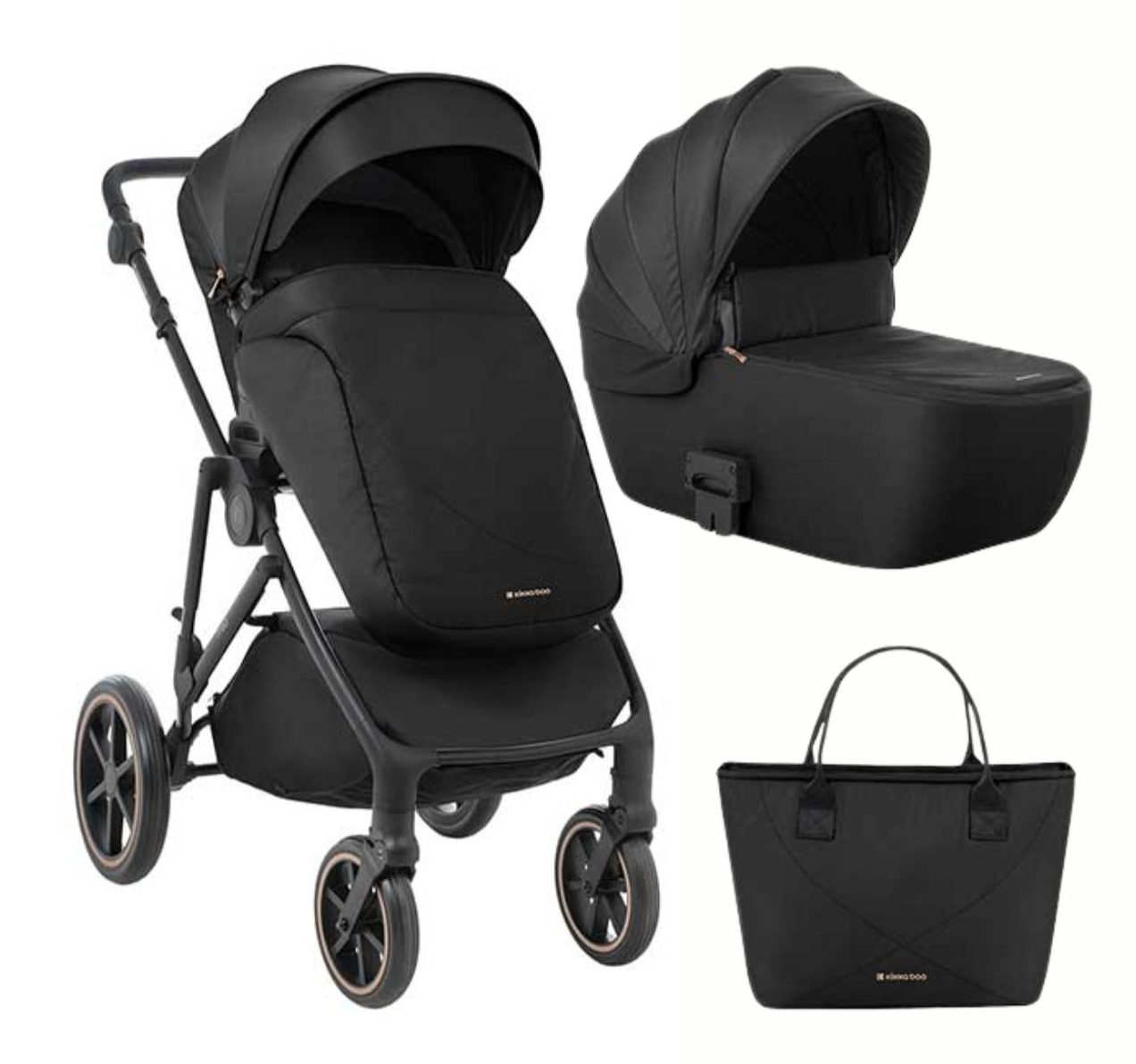 Kikka Boo Thea Kolica za bebe set sa tvrdom korpom  2u1 Black