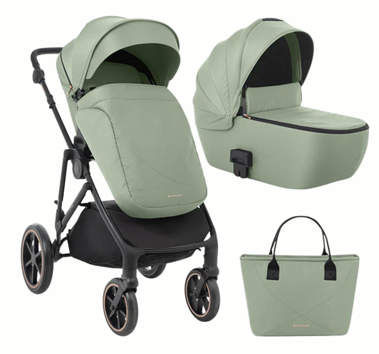 Kikka Boo Thea Kolica za bebe set sa tvrdom korpom 2u1 Army Green