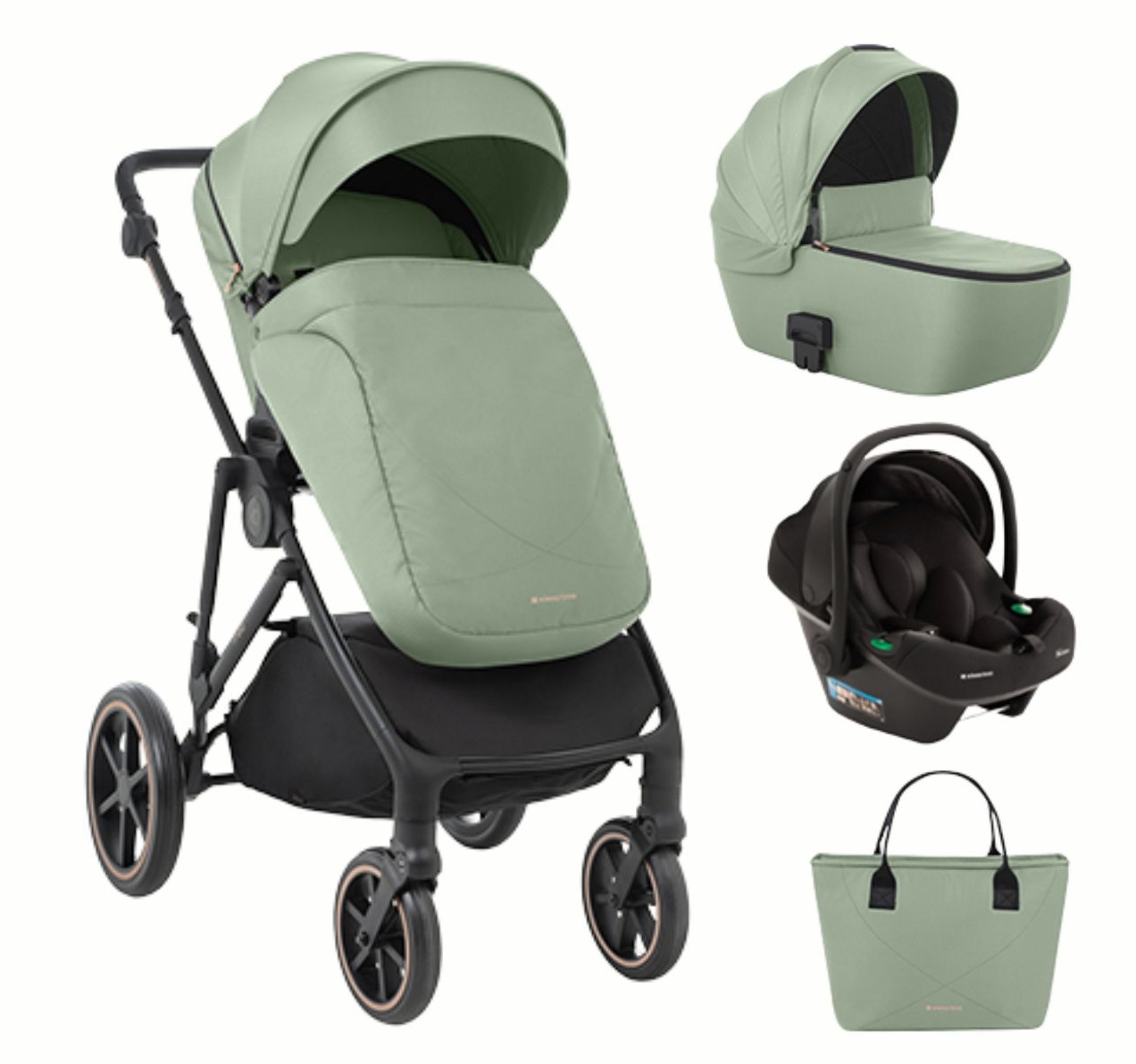 Kikka Boo Thea Kolica za bebe I-Prime I-Size 3u1 sa tvrdom korpom Army Green