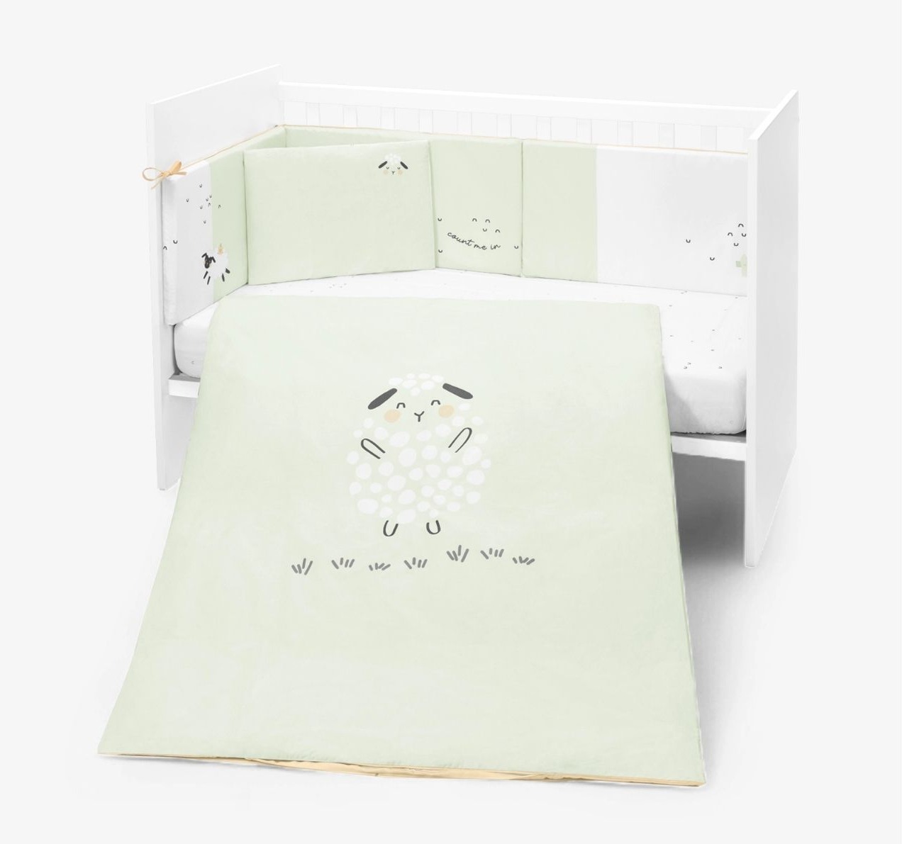 Kikka boo posteljina za bebi krevetac 60x120cm Sleepy Sheep jpg1 Happy kids