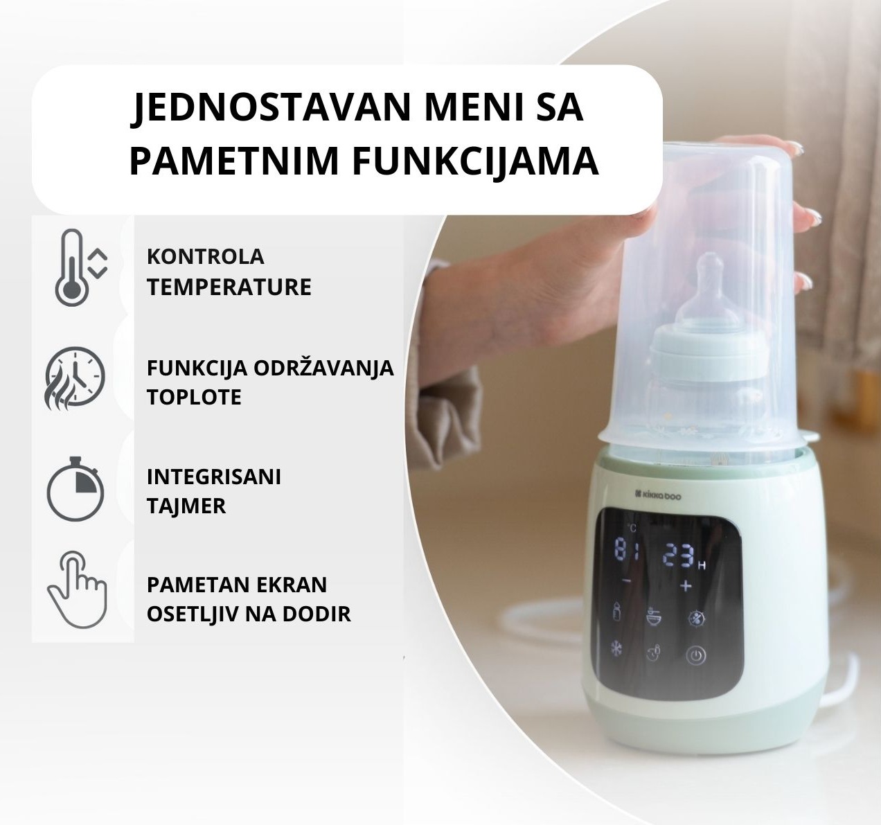 Kikka boo grejac za flasice sa sterilizatorom Caldo jpg7 Happy kids