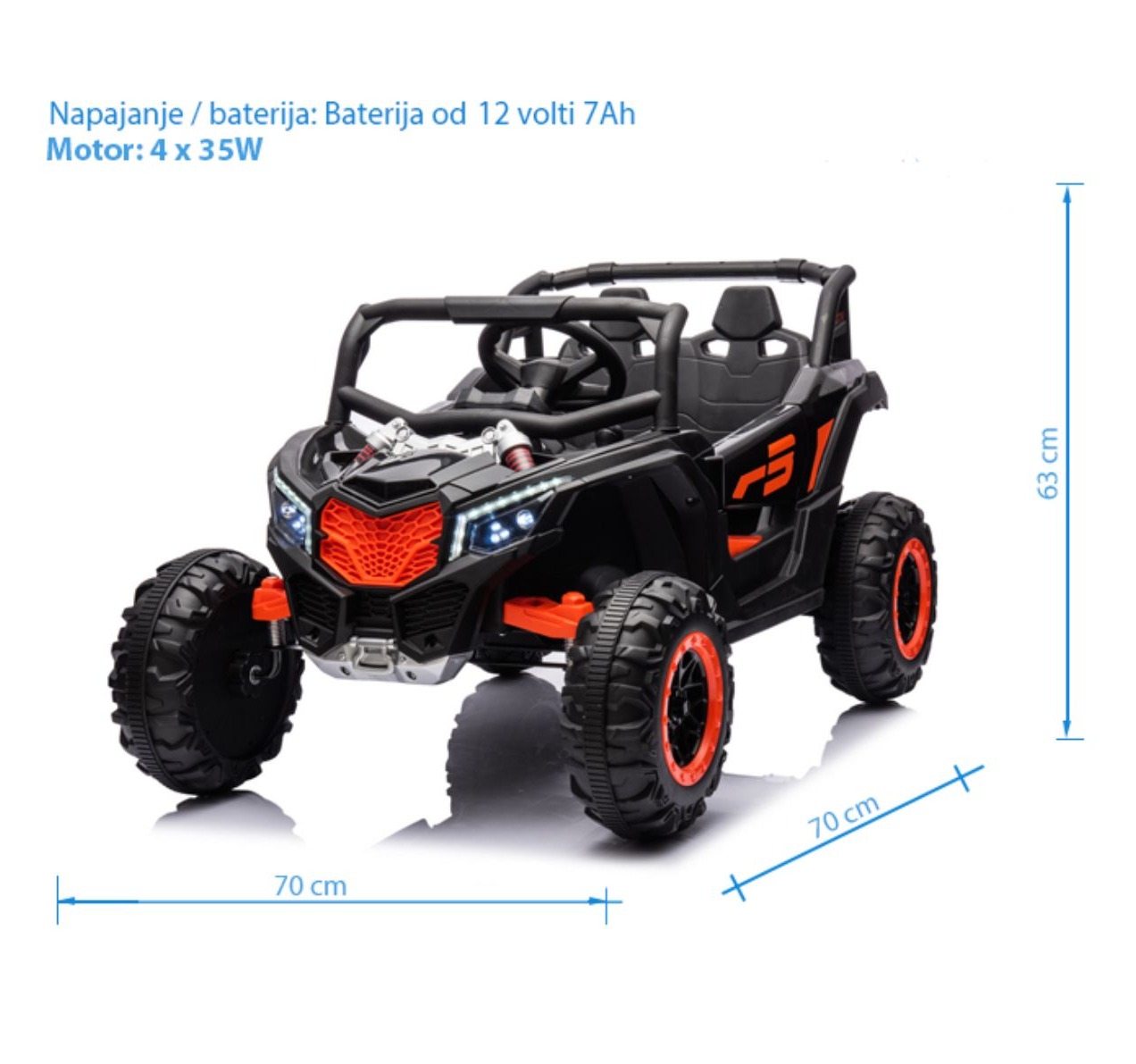 auto na akumulator za decu Apache 4x4 od 12V dimenzije i karakteristike motora jpg2 Happy kids