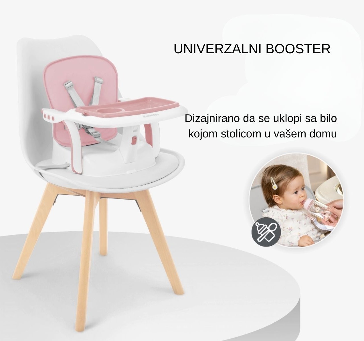 Kikka boo booster hranilica Chewy pink jpg6 Happy kids