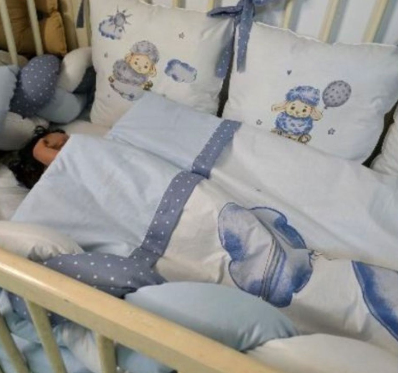 plava Kika posteljina za bebi krevetic 120x60 u plavoj boji jpg Happy kids