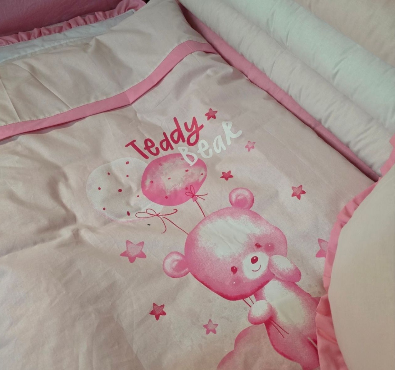 posteljina za bebi krevetic 120x60cm u roze boji jpg Happy kids