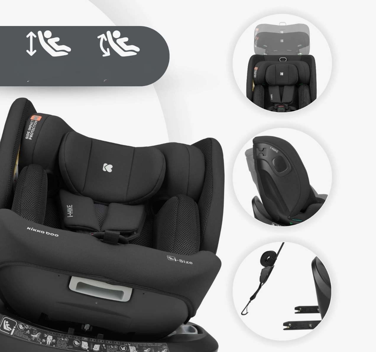 Kikka Boo i-Hike Premium i-Size Isofix auto sedište za bebe 40-150cm