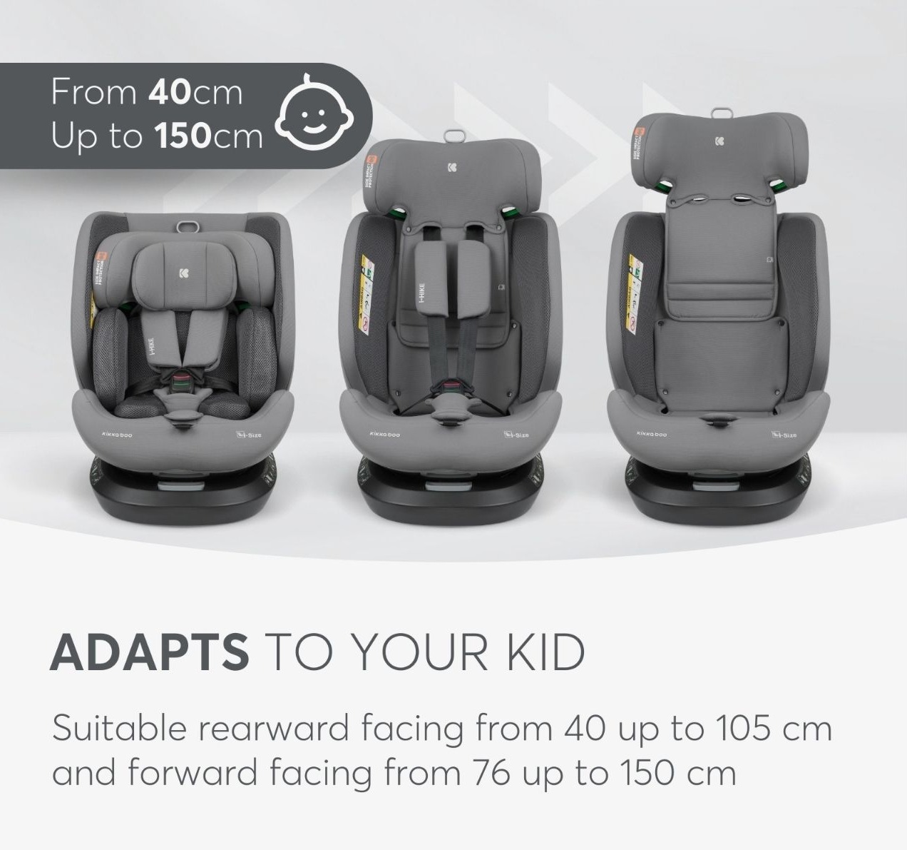 Kikka Boo i-Hike Premium i-Size Isofix auto sedište za bebe 40-150cm
