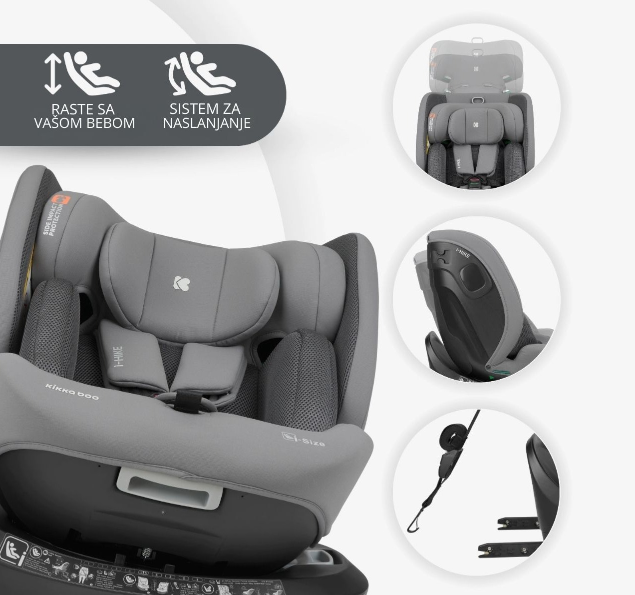 Kikka Boo i-Hike Premium i-Size Isofix auto sedište za bebe 40-150cm