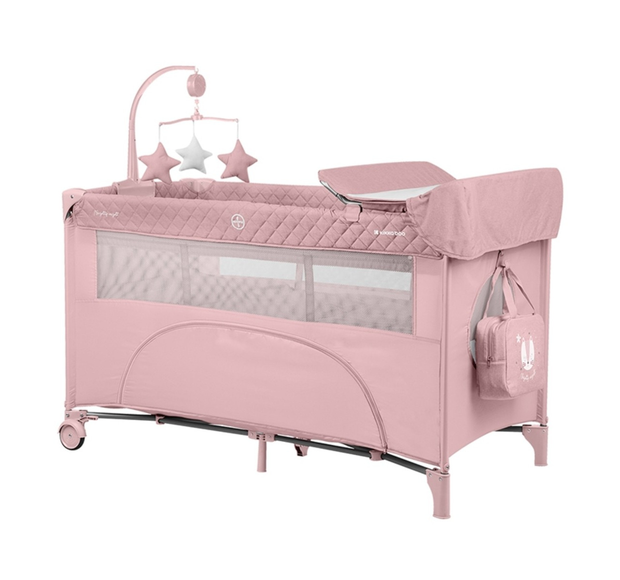 Kikka Boo Nighty Night prenosivi krevatac za bebe 2 nivoa Pink