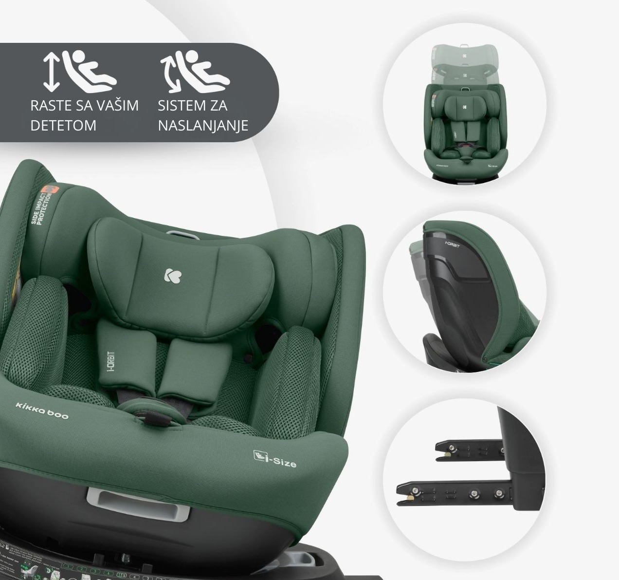 Kikka Boo Orbit Premium i-Size Isofix auto sedište sa potpornom nogom 40-150cm