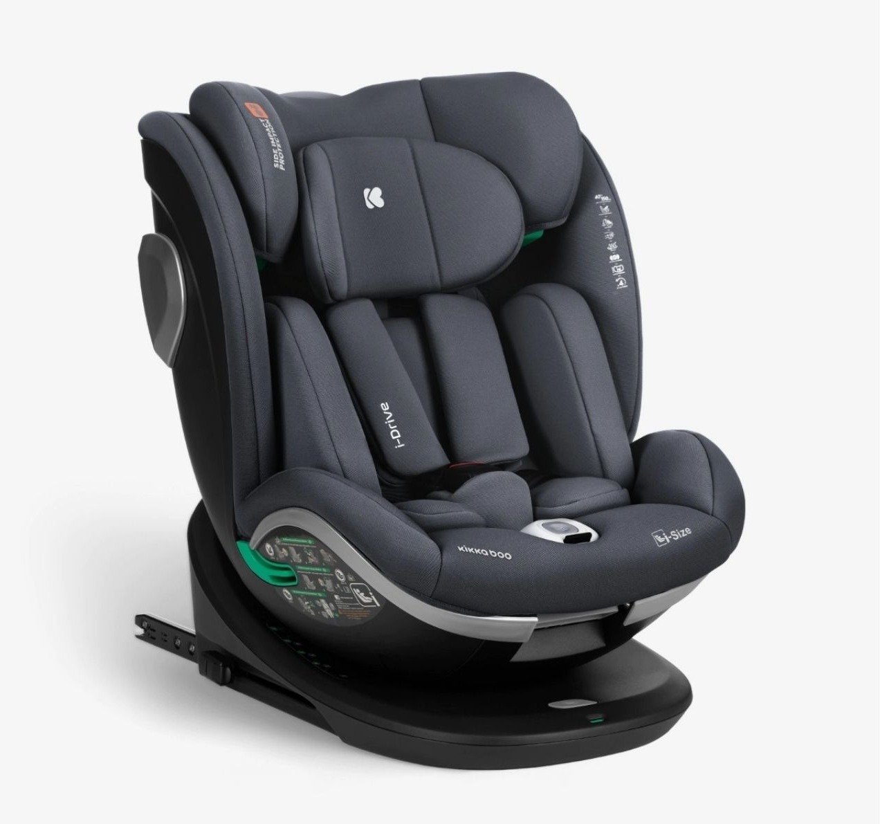 Kikka Boo i-Drive Isofix i-Size auto sedište za bebe 40-150cm Dark grey