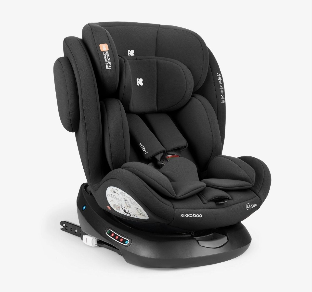 Kikka Boo I-Felix I-Size isofix auto sediste za decu od 40-150cm crno Happy kids