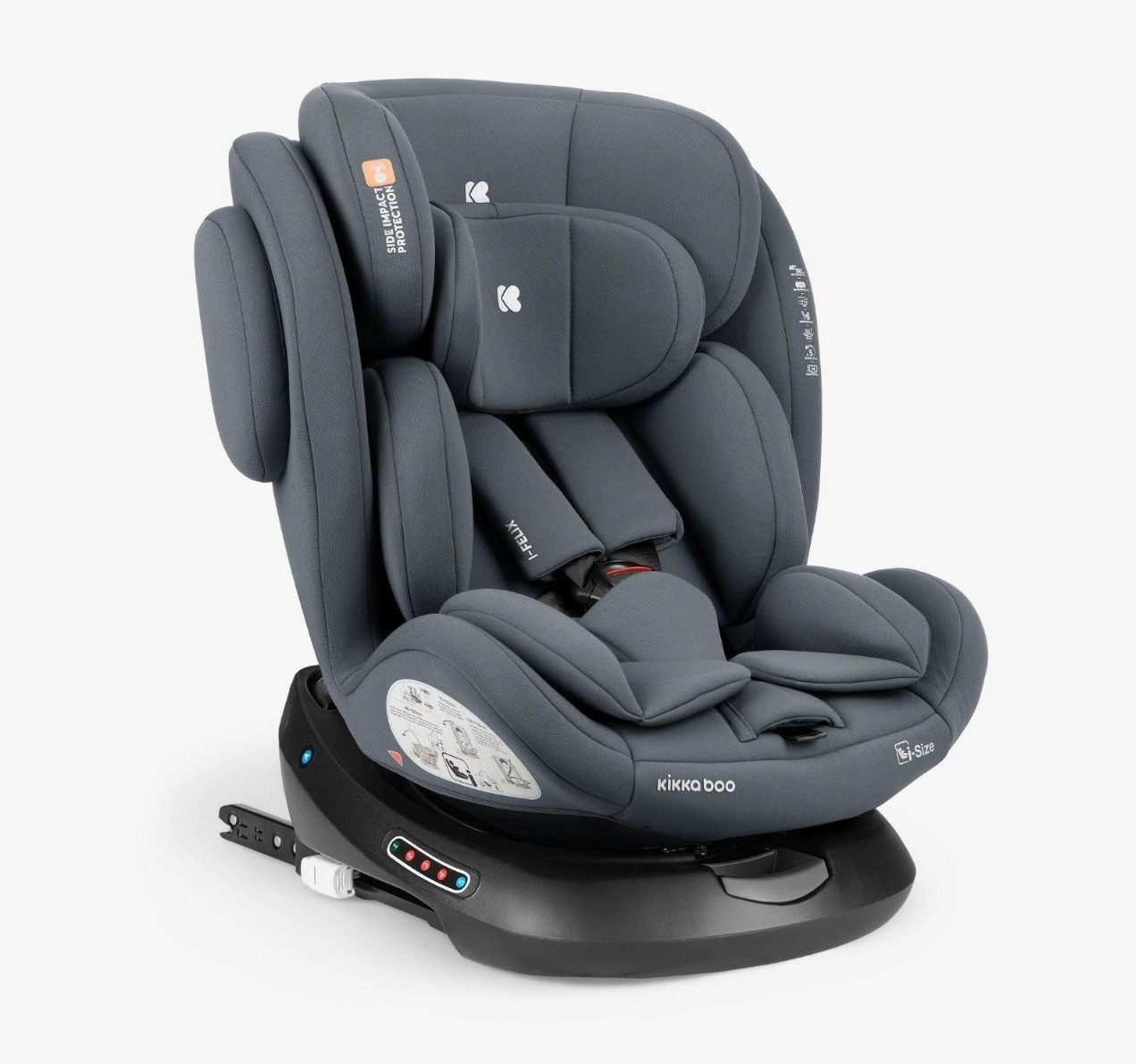 Kikka Boo i-Felix i-Size Isofix auto sedište za bebe 40-150cm Dark grey