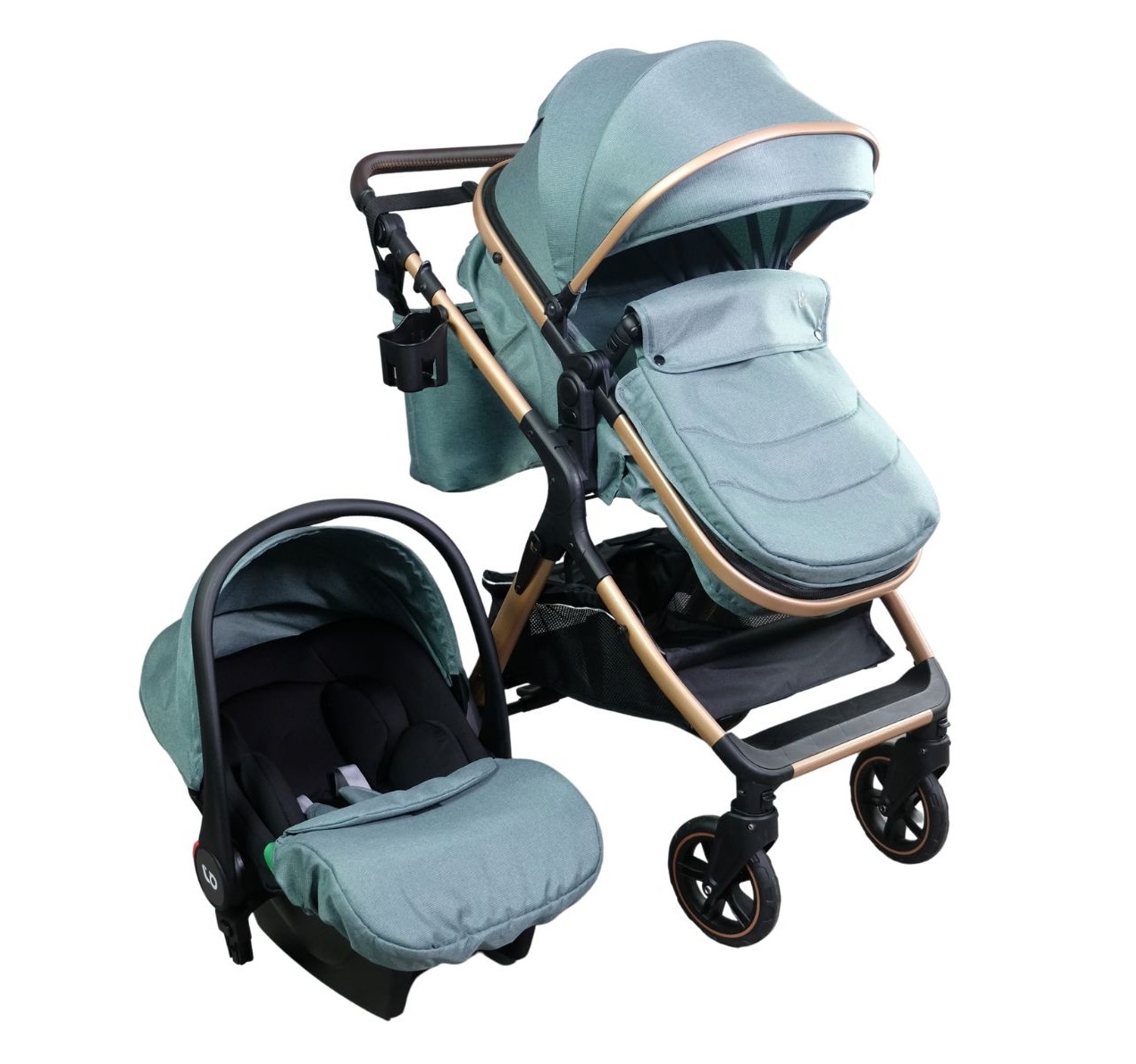 Only X1 kolica za bebe 3u1 sa I-size auto sedištem Green&Gold