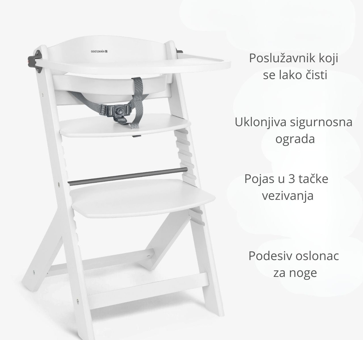 Nordy drvena hranilica u beloj boji