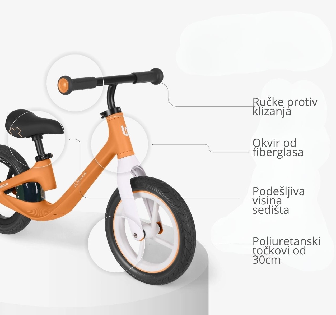 Kikka Boo Xplorer balans bike oranz-Happy kids