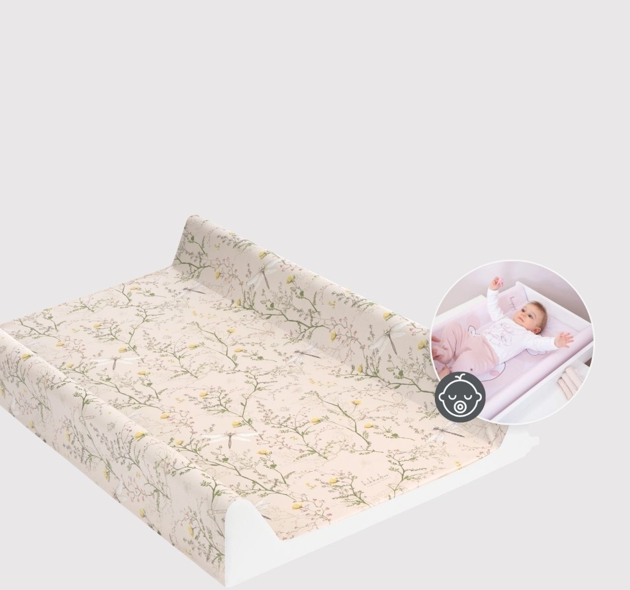 Kikka Boo meka podloga za povijanje Garden Beige-Happy kids