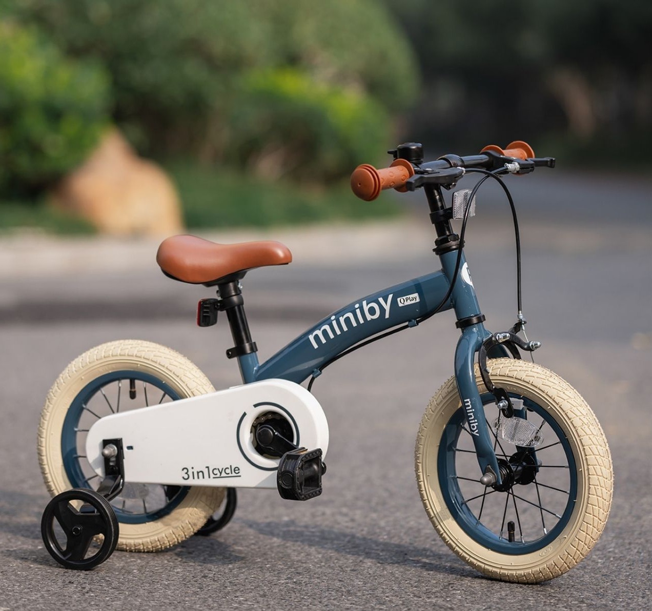 Qplay Miniby bicikl 3u1 plavi od 12 inca-Happy kids