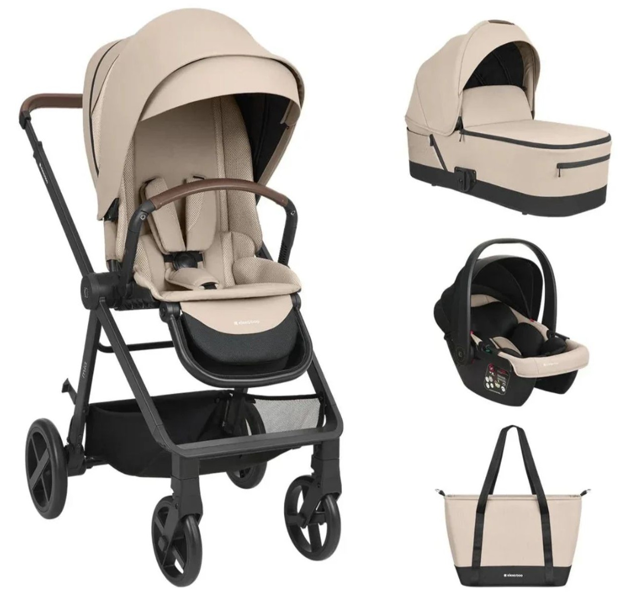 Kikka Boo Mia kolica za bebe 3u1 sa tvrdom korpom i auto sedistem u bez boji-Happy kids