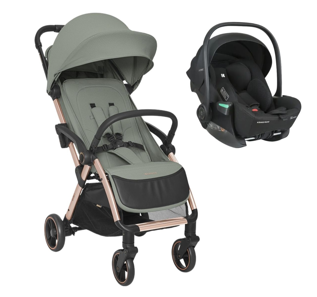 Kikka Boo Eden Plus kolica 2u1 set sa auto sedištem i-Prime i-Size Army green